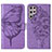 Custodia Portafoglio In Pelle Farfalla Cover con Supporto Y06B per Samsung Galaxy S24 Ultra 5G Lavanda