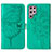 Custodia Portafoglio In Pelle Farfalla Cover con Supporto Y06B per Samsung Galaxy S24 Ultra 5G Verde