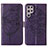 Custodia Portafoglio In Pelle Farfalla Cover con Supporto Y06B per Samsung Galaxy S24 Ultra 5G Viola