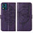 Custodia Portafoglio In Pelle Farfalla Cover con Supporto YB1 per Motorola Moto E13 Viola