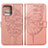 Custodia Portafoglio In Pelle Farfalla Cover con Supporto YB1 per Motorola Moto Edge 40 Pro 5G Oro Rosa