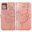 Custodia Portafoglio In Pelle Farfalla Cover con Supporto YB1 per Motorola Moto G 5G (2023) Oro Rosa