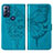 Custodia Portafoglio In Pelle Farfalla Cover con Supporto YB1 per Motorola Moto G Play (2023) Blu