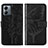 Custodia Portafoglio In Pelle Farfalla Cover con Supporto YB1 per Motorola Moto G14 Nero