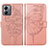 Custodia Portafoglio In Pelle Farfalla Cover con Supporto YB1 per Motorola Moto G14 Oro Rosa