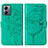 Custodia Portafoglio In Pelle Farfalla Cover con Supporto YB1 per Motorola Moto G14 Verde