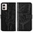 Custodia Portafoglio In Pelle Farfalla Cover con Supporto YB1 per Motorola Moto G53 5G Nero