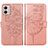 Custodia Portafoglio In Pelle Farfalla Cover con Supporto YB1 per Motorola Moto G53 5G Oro Rosa