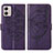 Custodia Portafoglio In Pelle Farfalla Cover con Supporto YB1 per Motorola Moto G53 5G Viola