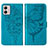 Custodia Portafoglio In Pelle Farfalla Cover con Supporto YB1 per Motorola Moto G53j 5G Blu