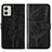 Custodia Portafoglio In Pelle Farfalla Cover con Supporto YB1 per Motorola Moto G53j 5G Nero