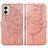 Custodia Portafoglio In Pelle Farfalla Cover con Supporto YB1 per Motorola Moto G53j 5G Oro Rosa