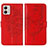 Custodia Portafoglio In Pelle Farfalla Cover con Supporto YB1 per Motorola Moto G53j 5G Rosso