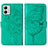 Custodia Portafoglio In Pelle Farfalla Cover con Supporto YB1 per Motorola Moto G53j 5G Verde