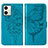 Custodia Portafoglio In Pelle Farfalla Cover con Supporto YB1 per Motorola Moto G54 5G Blu