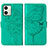 Custodia Portafoglio In Pelle Farfalla Cover con Supporto YB1 per Motorola Moto G54 5G Verde