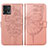 Custodia Portafoglio In Pelle Farfalla Cover con Supporto YB1 per Motorola Moto G72 Oro Rosa