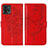 Custodia Portafoglio In Pelle Farfalla Cover con Supporto YB1 per Motorola Moto G72 Rosso