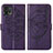 Custodia Portafoglio In Pelle Farfalla Cover con Supporto YB1 per Motorola Moto G72 Viola