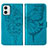 Custodia Portafoglio In Pelle Farfalla Cover con Supporto YB1 per Motorola Moto G73 5G Blu