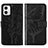 Custodia Portafoglio In Pelle Farfalla Cover con Supporto YB1 per Motorola Moto G73 5G Nero