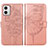 Custodia Portafoglio In Pelle Farfalla Cover con Supporto YB1 per Motorola Moto G73 5G Oro Rosa