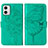 Custodia Portafoglio In Pelle Farfalla Cover con Supporto YB1 per Motorola Moto G73 5G Verde