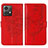 Custodia Portafoglio In Pelle Farfalla Cover con Supporto YB1 per Motorola Moto G84 5G Rosso