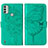 Custodia Portafoglio In Pelle Farfalla Cover con Supporto YB1 per Nokia C31 Verde