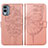 Custodia Portafoglio In Pelle Farfalla Cover con Supporto YB1 per Nokia X30 5G Oro Rosa