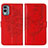 Custodia Portafoglio In Pelle Farfalla Cover con Supporto YB1 per Nokia X30 5G Rosso