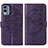 Custodia Portafoglio In Pelle Farfalla Cover con Supporto YB1 per Nokia X30 5G Viola