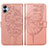 Custodia Portafoglio In Pelle Farfalla Cover con Supporto YB1 per Samsung Galaxy A04 4G Oro Rosa