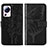 Custodia Portafoglio In Pelle Farfalla Cover con Supporto YB1 per Xiaomi Mi 13 Lite 5G Nero