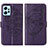 Custodia Portafoglio In Pelle Farfalla Cover con Supporto YB1 per Xiaomi Redmi Note 12 4G Viola