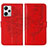 Custodia Portafoglio In Pelle Farfalla Cover con Supporto YB1 per Xiaomi Redmi Note 12 Pro+ Plus 5G Rosso