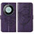 Custodia Portafoglio In Pelle Farfalla Cover con Supporto YB2 per Huawei Mate 60 Pro Viola