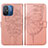 Custodia Portafoglio In Pelle Farfalla Cover con Supporto YB2 per Xiaomi Poco C55 Oro Rosa