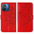 Custodia Portafoglio In Pelle Farfalla Cover con Supporto YB2 per Xiaomi Poco C55 Rosso