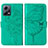 Custodia Portafoglio In Pelle Farfalla Cover con Supporto YB2 per Xiaomi Redmi Note 12 5G Verde