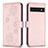 Custodia Portafoglio In Pelle Fiori Cover con Supporto BF1 per Google Pixel 7 Pro 5G Oro Rosa