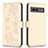 Custodia Portafoglio In Pelle Fiori Cover con Supporto BF1 per Google Pixel 7a 5G Oro