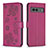 Custodia Portafoglio In Pelle Fiori Cover con Supporto BF1 per Google Pixel 7a 5G Rosa Caldo