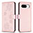 Custodia Portafoglio In Pelle Fiori Cover con Supporto BF1 per Google Pixel 8 5G Oro Rosa