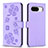 Custodia Portafoglio In Pelle Fiori Cover con Supporto BF1 per Google Pixel 8 5G Viola