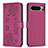 Custodia Portafoglio In Pelle Fiori Cover con Supporto BF1 per Google Pixel 8 Pro 5G Rosa Caldo