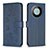 Custodia Portafoglio In Pelle Fiori Cover con Supporto BF1 per Huawei Mate 60 Blu