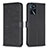 Custodia Portafoglio In Pelle Fiori Cover con Supporto BF1 per Oppo A16 Nero