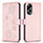 Custodia Portafoglio In Pelle Fiori Cover con Supporto BF1 per Oppo A18