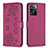 Custodia Portafoglio In Pelle Fiori Cover con Supporto BF1 per Oppo A57 4G Rosa Caldo